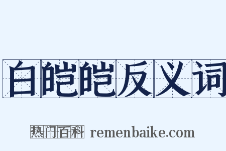 白皑皑反义词是什么意思的图片